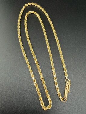 14k YG Yellow Gold 2mm Solid Rope Chain Necklace 16” - Women Jewelry